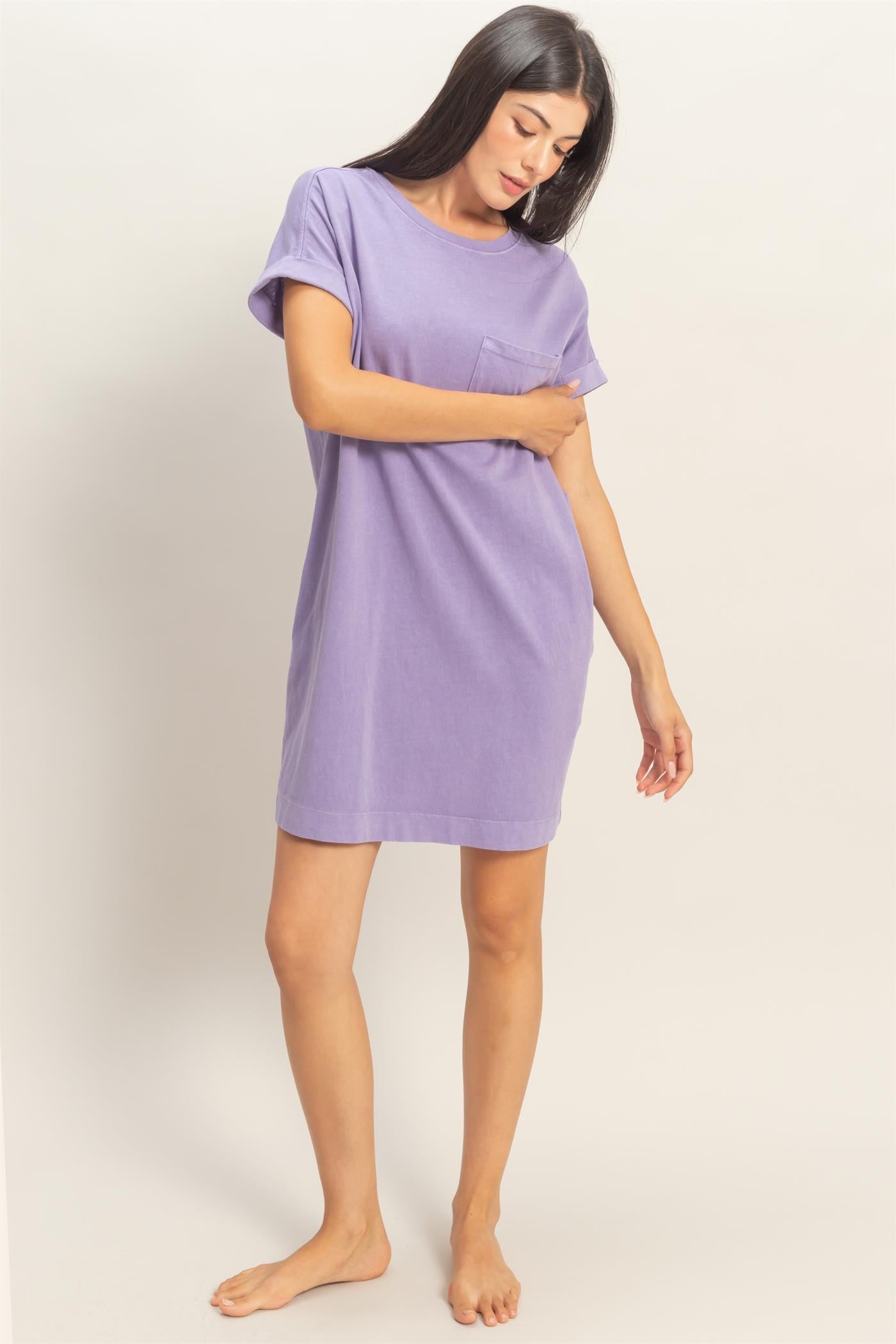 Dusty Purple T-Shirt Mini Dress
