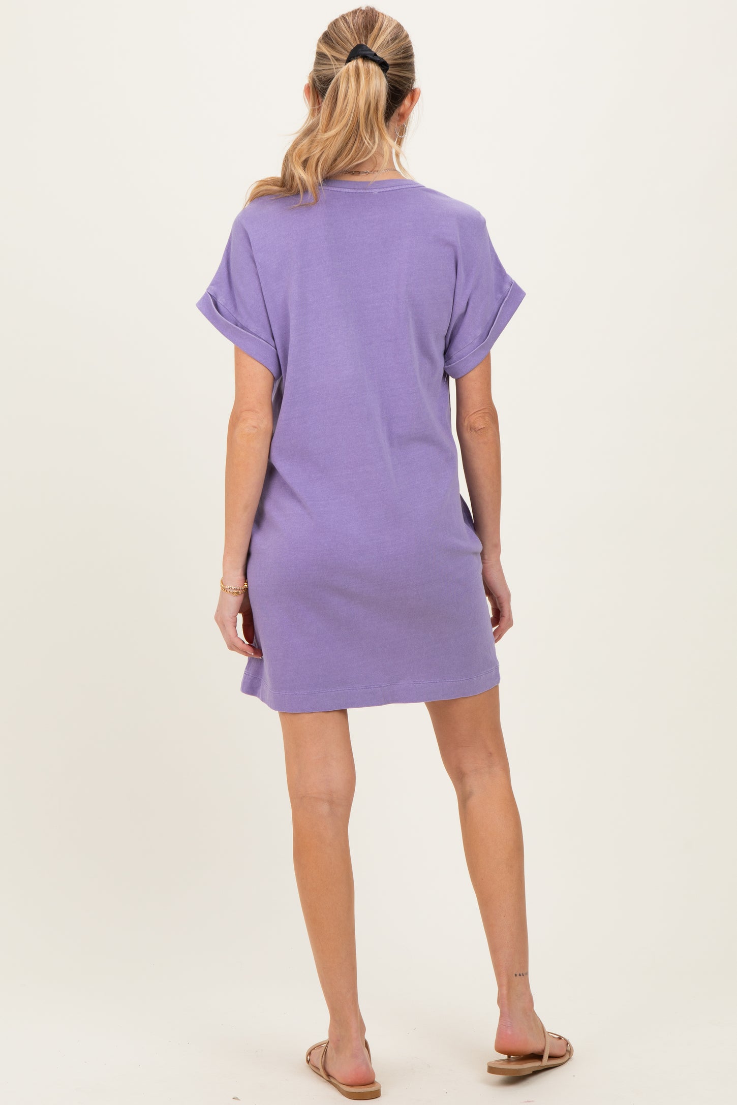 Dusty Purple Maternity T-Shirt Mini Dress