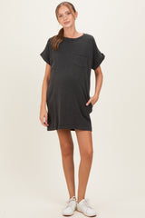 Charcoal Maternity T-Shirt Mini Dress