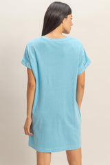 Aqua Blue T-Shirt Mini Dress