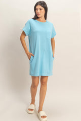 Aqua Blue T-Shirt Mini Dress