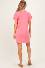 Pink Maternity T-Shirt Mini Dress