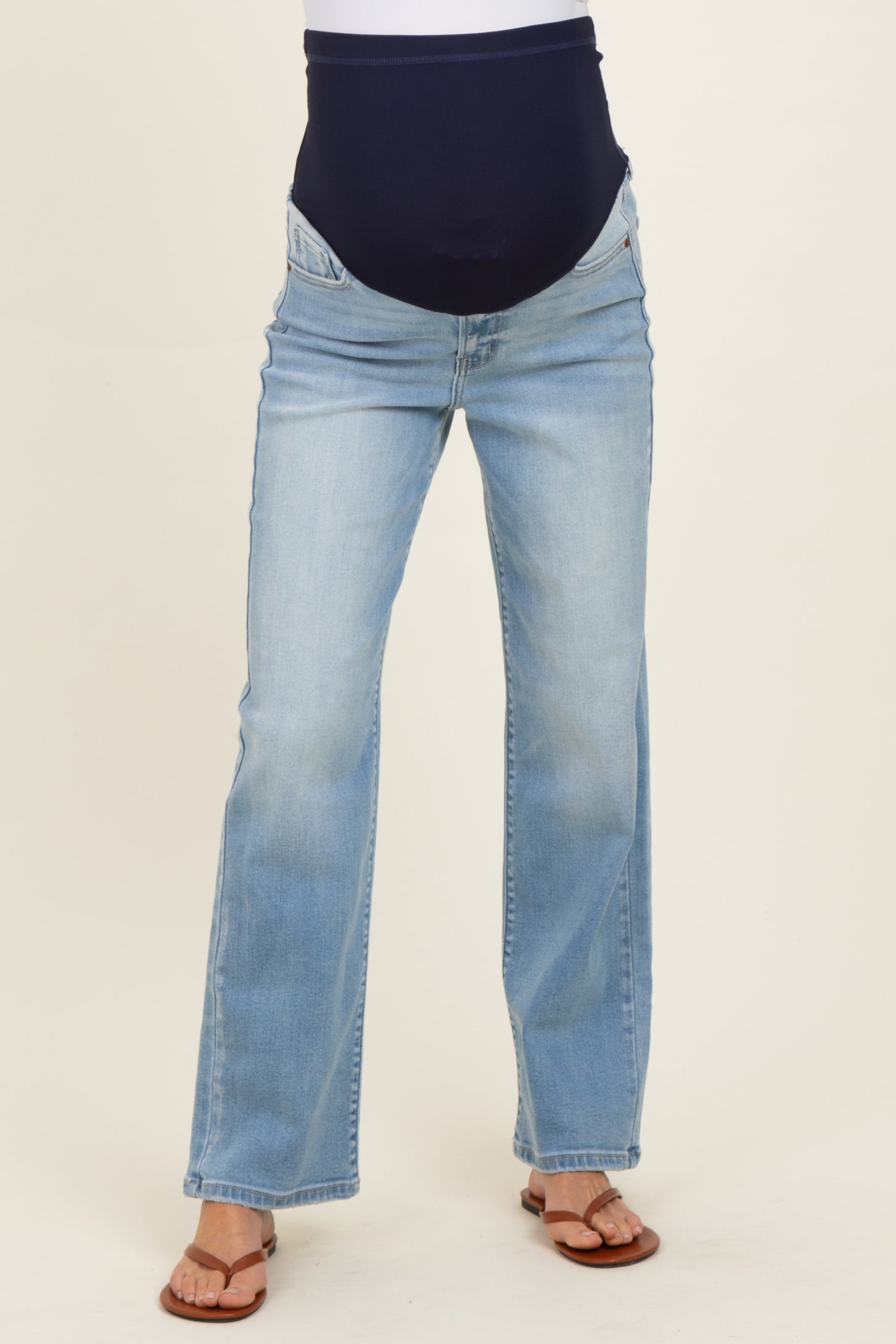 Light Wash Maternity Dad Jeans