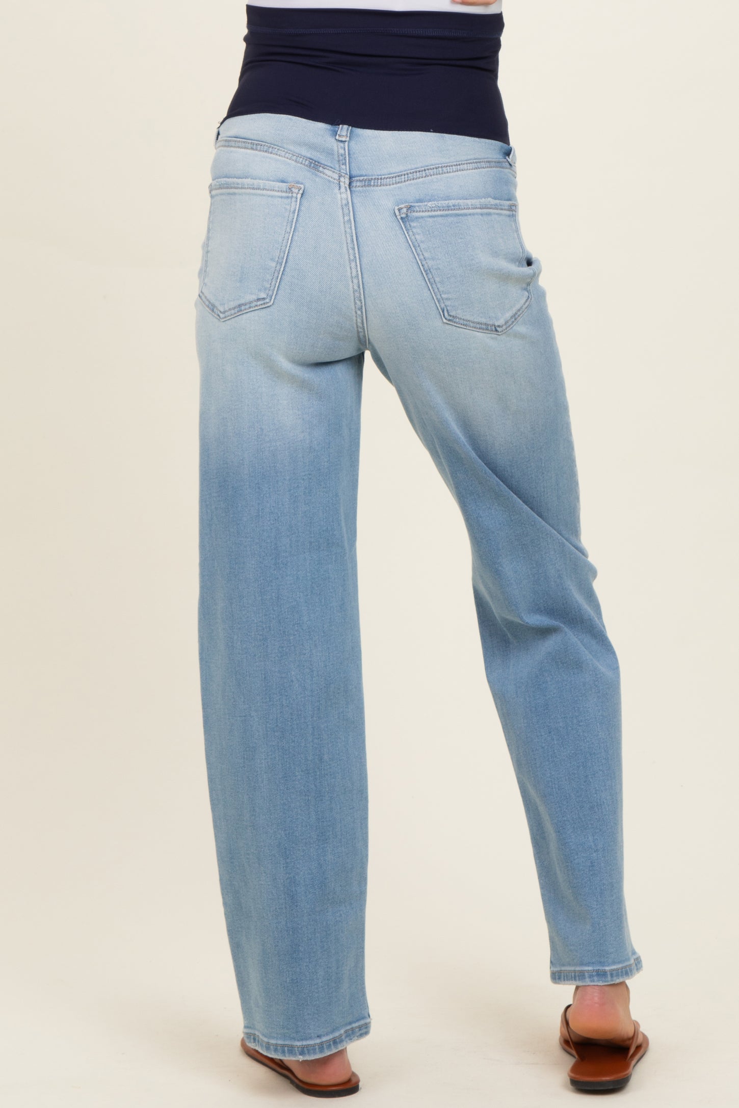 Light Wash Maternity Dad Jeans
