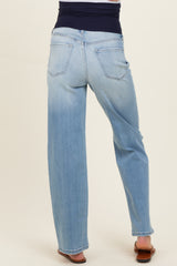 Light Wash Maternity Dad Jeans