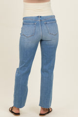 Light Blue Straight Leg Maternity Jeans
