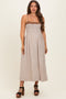 Mocha Gingham Maternity Maxi Dress