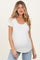 White Short Sleeve Scoop Neck Maternity Knit T-Shirt