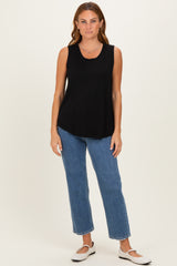 Black Double Layer Nursing Tank Top