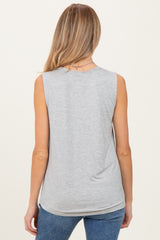Heather Gray Double Layer Maternity Nursing Tank Top