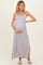 Oatmeal Striped Sleeveless Maternity Maxi Dress