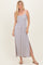 Oatmeal Striped Sleeveless Maxi Dress