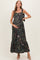 Forest Green Floral Bow Strap Maternity Maxi Dress