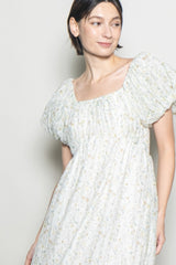 Daisy Floral Puff Sleeve Midi Dress