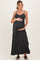 Charcoal Striped Sleeveless Maternity Maxi Dress