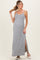 Heather Grey Striped Sleeveless Maternity Maxi Dress