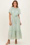 Sage Swiss Dot Flutter Sleeve Maxi Dress
