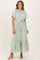 Sage Swiss Dot Flutter Sleeve Maxi Dress
