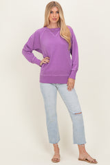 Light Plum Vintage Wash French Terry Pullover