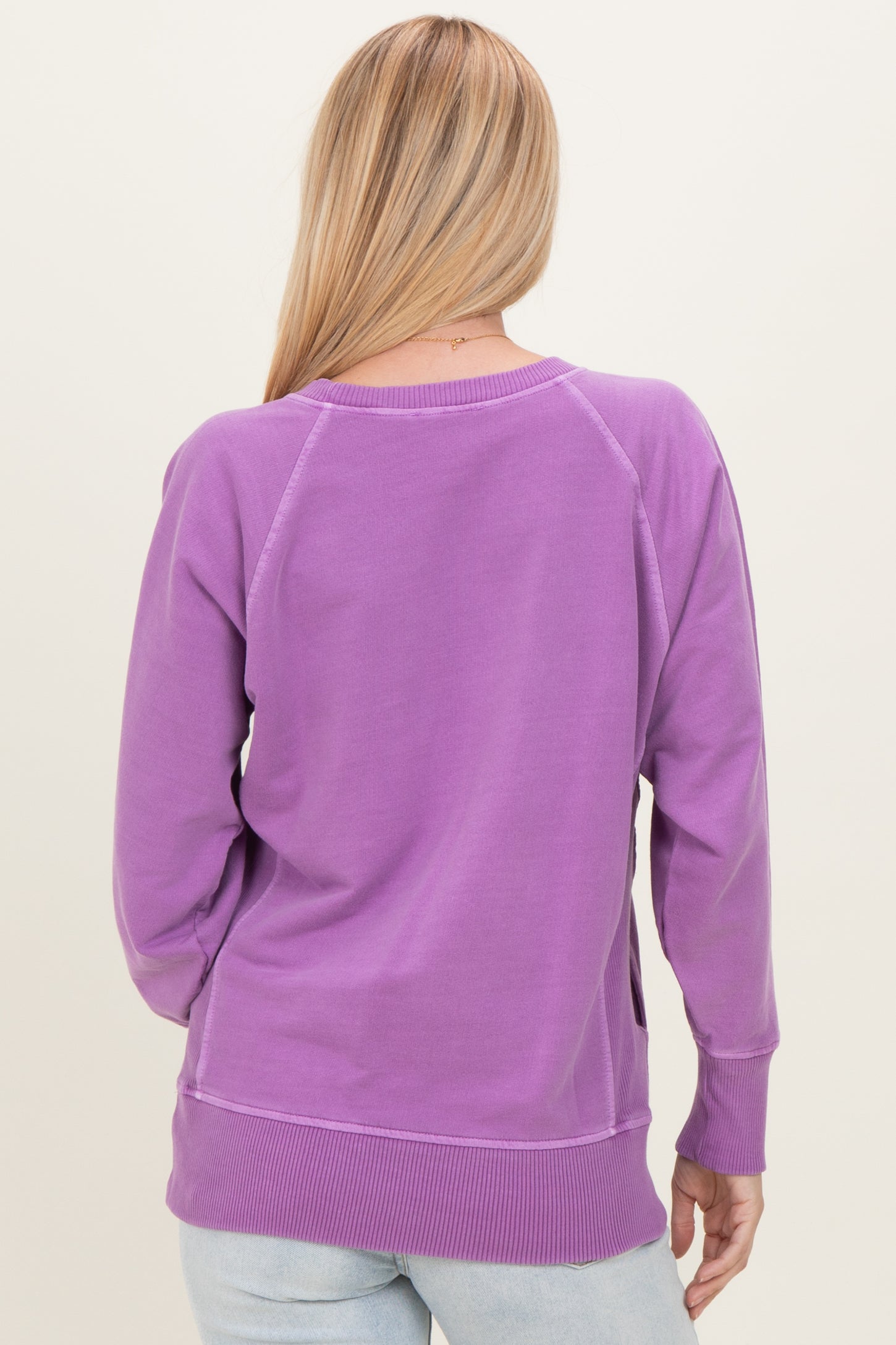 Light Plum Vintage Wash French Terry Pullover
