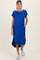 Royal Ribbed Curved Hem Maternity Midi Dress
