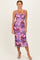 Lavender Mesh Floral Sleeveless Midi Dress