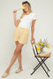 Yellow Striped Drawstring Maternity Shorts