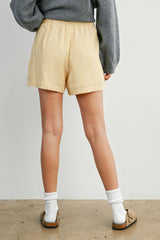 Yellow Striped Drawstring Shorts