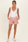 Red Striped Drawstring Maternity Shorts