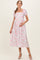Pink Floral Crisscross Back Maternity Midi Dress