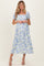 Blue Floral Crisscross Back Maternity Midi Dress