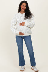 Blue Ditsy Floral Maternity Sweatshirt