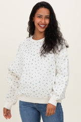 Blue Ditsy Floral Maternity Sweatshirt
