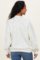 Blue Ditsy Floral Maternity Sweatshirt