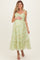 Lime Multi Floral Shirred Bodice Sleeveless Maternity Midi Dress