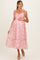Pink Multi Floral Shirred Bodice Sleeveless Maternity Midi Dress