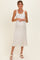 Ivory Floral Jacquard Mesh Maternity Midi Dress