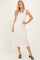 Ivory Floral Jacquard Mesh Midi Dress