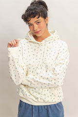 Blue Floral French Terry Hoodie