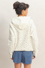 Blue Floral French Terry Hoodie
