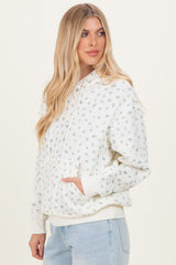 Blue Floral French Terry Hoodie