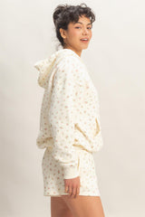Pink Floral French Terry Hoodie