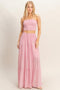 Light Pink Smocked Tube Top Tiered Skirt Set