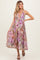 Tan Floral Open Back Maternity Midi Dress