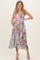 Sage Floral Open Back Maternity Midi Dress