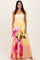 Light Yellow Floral Strapless Maxi Dress