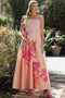 Light Pink Floral Strapless Maternity Maxi Dress