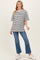 Black Striped Short Sleeve Crew Neck Oversized Cotton Maternity Top