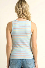 Light Blue Multi Striped Tank Top