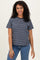 Navy/White Short Sleeve Round Neck Stripe Tee